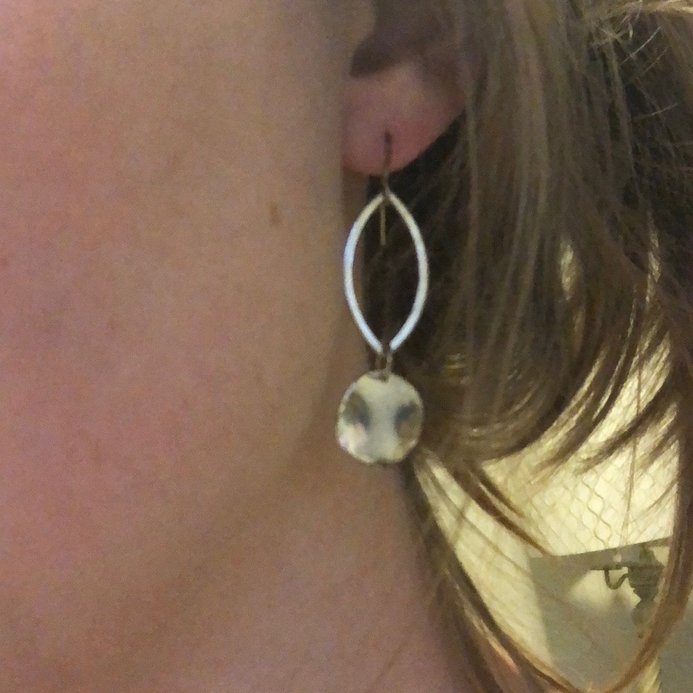 Golden silver earrings